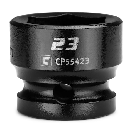 Capri Tools 1/2 in Drive 23 mm 6-Point Metric Stubby Impact Socket CP55423